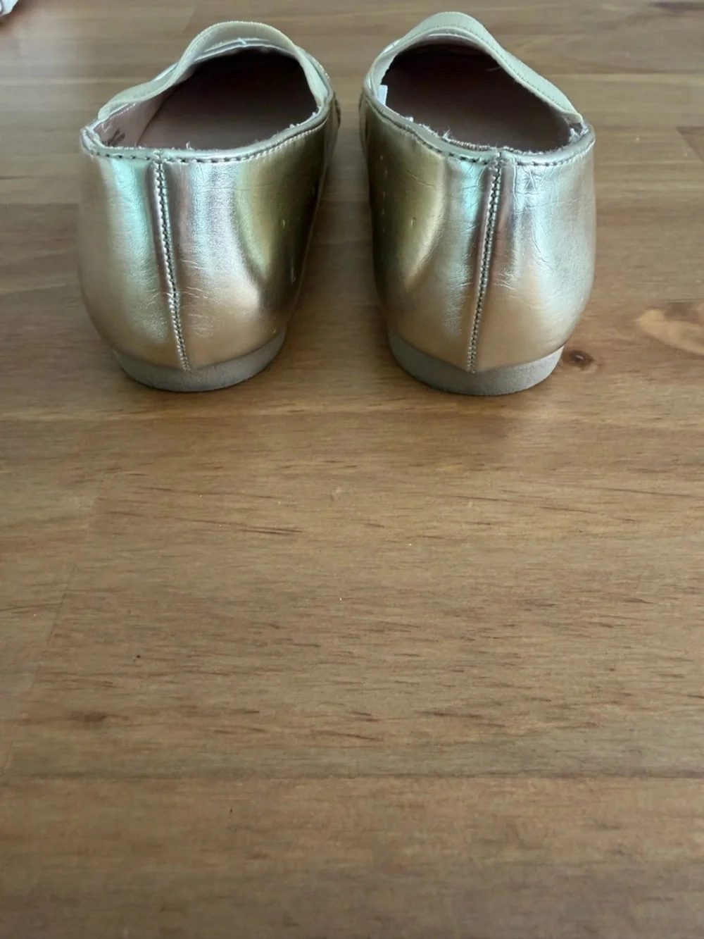 Place Girls Gold Glitter Strap Dress Flats Size 9